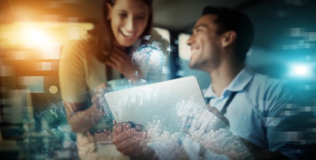 creative business people tablet digital marketing global future networking collaboration night double exposure developing team startup strategy big data 3d overlay 590464 144751